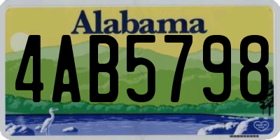 AL license plate 4AB5798