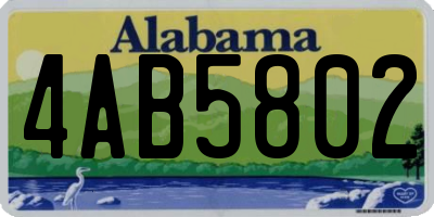 AL license plate 4AB5802