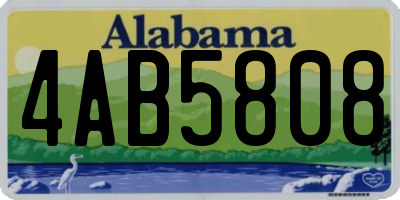 AL license plate 4AB5808