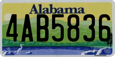 AL license plate 4AB5836