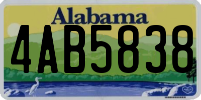AL license plate 4AB5838