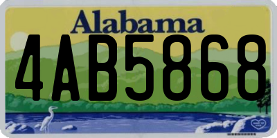 AL license plate 4AB5868