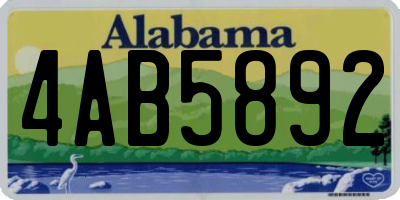 AL license plate 4AB5892