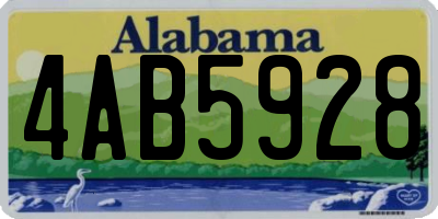 AL license plate 4AB5928