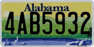 AL license plate 4AB5932