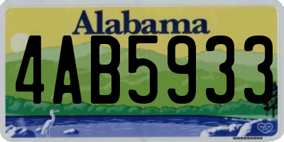 AL license plate 4AB5933