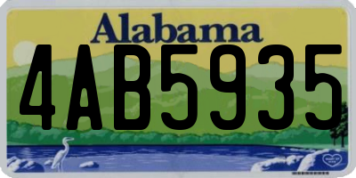 AL license plate 4AB5935