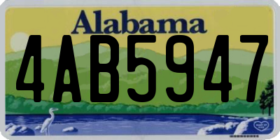 AL license plate 4AB5947