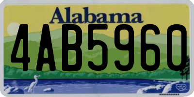 AL license plate 4AB5960