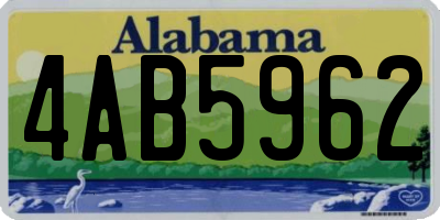 AL license plate 4AB5962