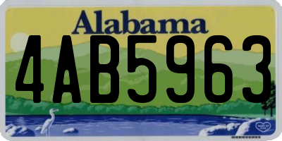 AL license plate 4AB5963