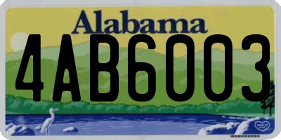 AL license plate 4AB6003