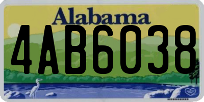 AL license plate 4AB6038