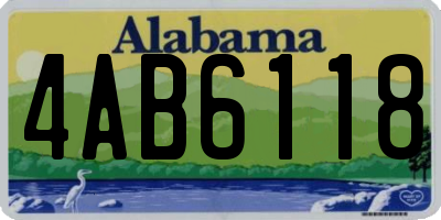 AL license plate 4AB6118