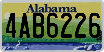 AL license plate 4AB6226
