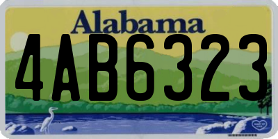 AL license plate 4AB6323
