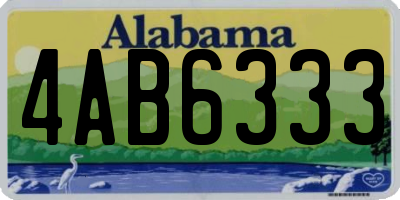 AL license plate 4AB6333
