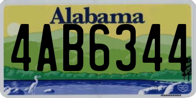 AL license plate 4AB6344