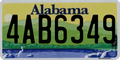 AL license plate 4AB6349