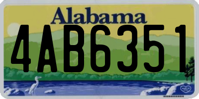AL license plate 4AB6351