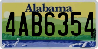AL license plate 4AB6354