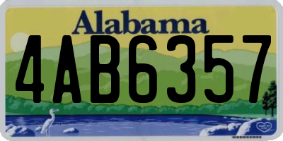 AL license plate 4AB6357