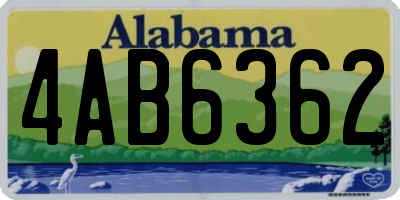 AL license plate 4AB6362