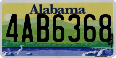 AL license plate 4AB6368