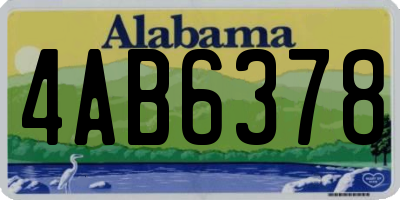 AL license plate 4AB6378