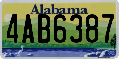 AL license plate 4AB6387