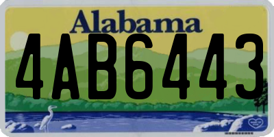 AL license plate 4AB6443