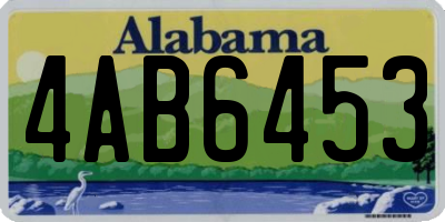 AL license plate 4AB6453