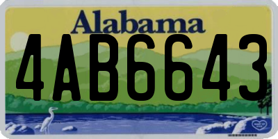 AL license plate 4AB6643