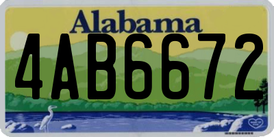 AL license plate 4AB6672