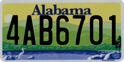 AL license plate 4AB6701