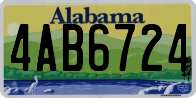 AL license plate 4AB6724