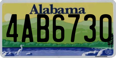 AL license plate 4AB6730