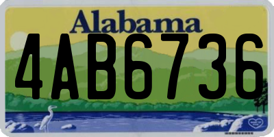 AL license plate 4AB6736