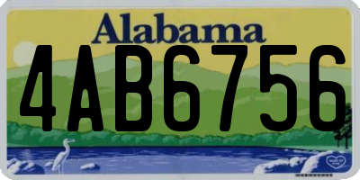 AL license plate 4AB6756