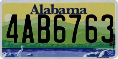 AL license plate 4AB6763