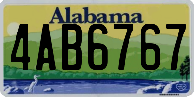 AL license plate 4AB6767
