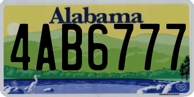 AL license plate 4AB6777
