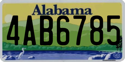 AL license plate 4AB6785