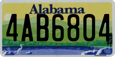 AL license plate 4AB6804