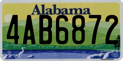 AL license plate 4AB6872