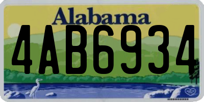 AL license plate 4AB6934