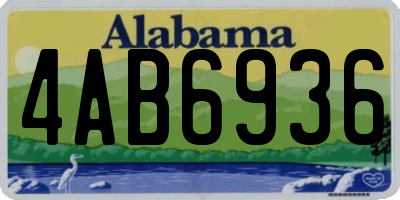 AL license plate 4AB6936