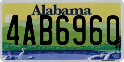 AL license plate 4AB6960