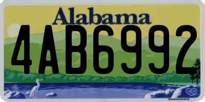 AL license plate 4AB6992