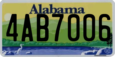 AL license plate 4AB7006